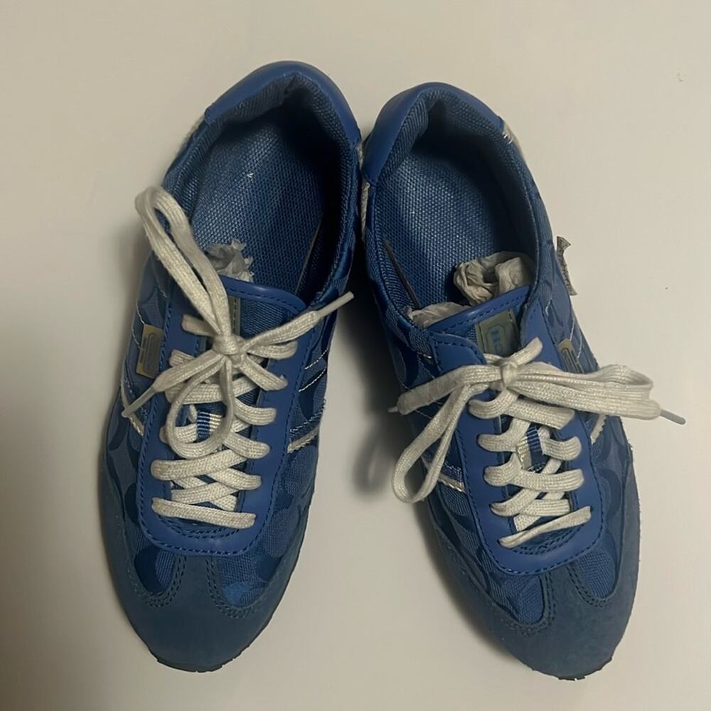 COACH MARABELLE SIGNATURE LOGO CHAMBRAY BLUE SNEAKERS SIZE 6 1/2